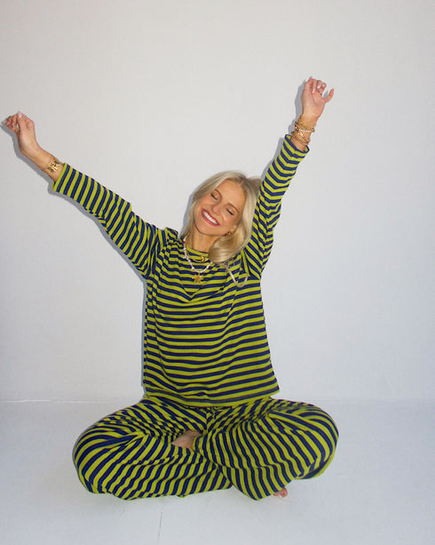 Beach Bum Striped Set // Citrus Green